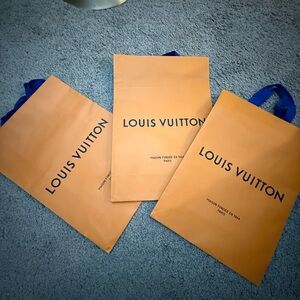 Louis Vuitton Tangerine Bags with Navy Handles